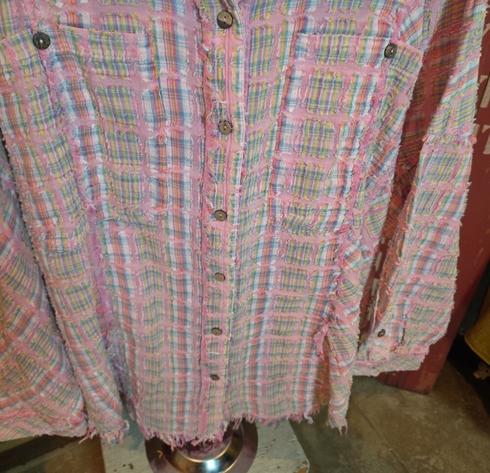 183p Oli & Hali Pink Plaid Button-Front Top - Picture 5 of 12